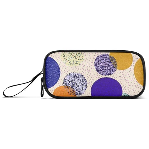 Bunte runde Punkte, Kunst, Nylon, große Kapazität, Schlitz, Federmäppchen, Schreibwaren-Tasche für College, Teenager, Jungen von Amooorous