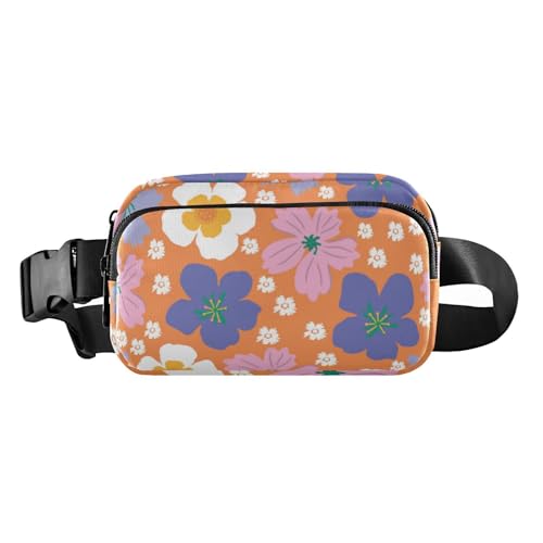 Buntes Blumenmuster, stilvolle Umhängetasche, Hüfttasche für Damen und Herren, Mehrzweck-Crossbody-Tasche, Diebstahlschutz, Hüfttasche mit verstellbarem Riemen für Reisen, Einkaufen, Laufen, Buntes von Amooorous
