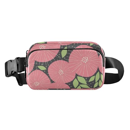 Buntes Blumenmuster Pfirsich Stilvolle Bauchtasche für Herren und Damen, Mini-Brusttasche, Gürteltasche mit verstellbarem Riemen für Reisen, Einkaufen, Laufen, Buntes Blumenmuster Pfirsich, 1 size von Amooorous