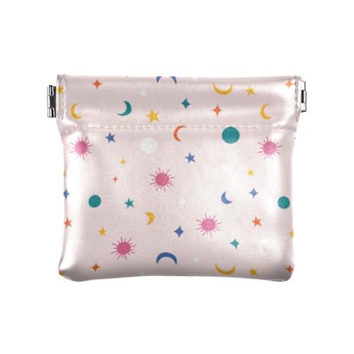 Buntes Design Astrologie TarotWomen Men Leather Coin Purses Fancy Change Holder Card Organizer for Girls Ladies Handbag, Buntes Design Astrologie-Tarot, 1 size von Amooorous