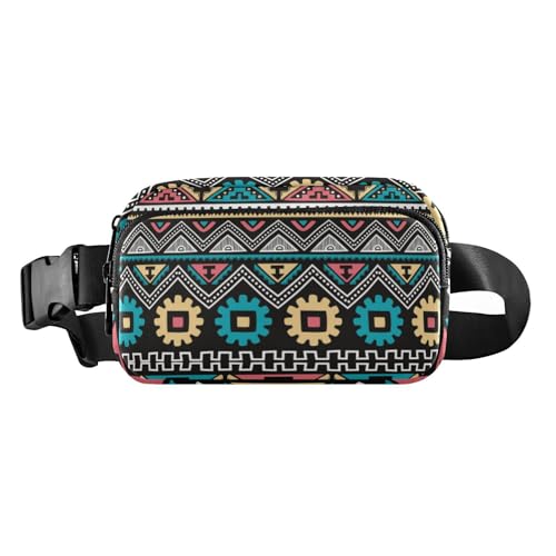 Buntes Vintage-Boho-Blumenmuster, modische Bauchtasche für Damen und Herren, Mehrzweck-Umhängetasche mit verstellbarem Riemen für Workout, Laufen, Wandern, Buntes Vintage-Boho-Blumenmuster, 1 size von Amooorous