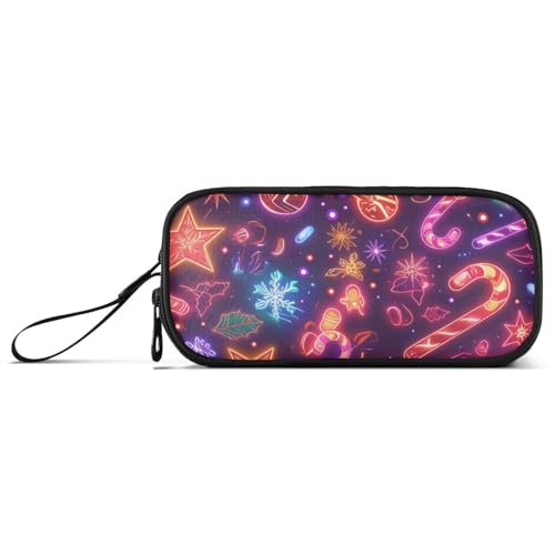 Buntes fluoreszierendes Federmäppchen für Weihnachten, Party, Nylon, hohe Kapazität, Stifteetui, Schreibwaren-Organizer für College, Teenager von Amooorous