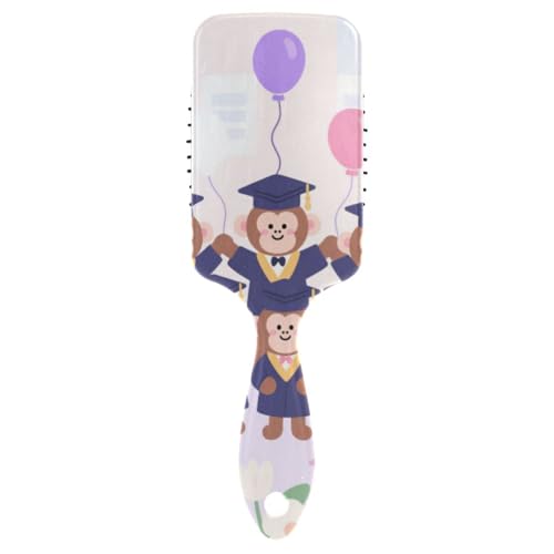 Cartoon-Bürste mit niedlichem Mokey-Abschluss-Motiv, glatte Bürste für Herren, Nass- und Trockenbürste für feines Haar, mit ergonomischem Griff, Cepillo para pelo rizado von Amooorous