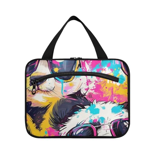 Cartoon Can Love Sunglasses Panda Hanging Travel Bags for Women with Hook, Designer Compact Makeup Bag Organizer for Women Must Work Bolsas para maquillaje de Mujer L von Amooorous