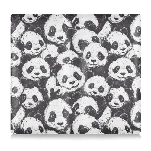 Cartoon Cute Black and White Panda Premium Leather Registration and Insurance Card Holder Wallet Accessories Case for Cards, Essential Document Driver License, Cartoon-süßer schwarz-weißer Panda, 1 von Amooorous