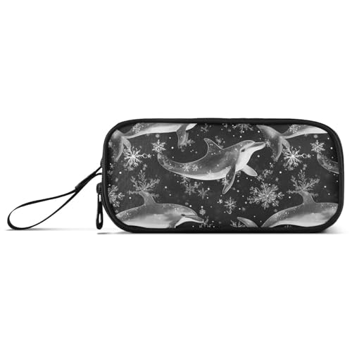 Cartoon Cute Christmas Black Delfin Nylon School Pencil Bag Large Capacity Pencil Case School Stationery for School Preppy Cartoon Cute Christmas Black Delfin Nylon School Pencil Bag Large Capacity Pencil Case School Stationery for School Preppy von Amooorous