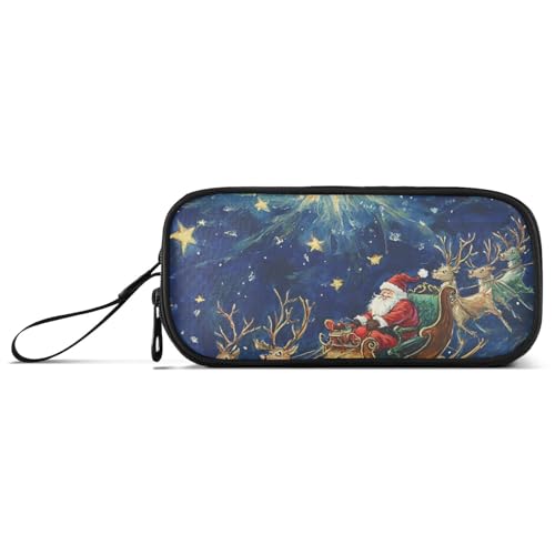 Cartoon Cute Christmas Schlitten Santa Claus Nylon Federmäppchen Schulbedarf Große Kapazität Federmäppchen für Mädchen Schreibwaren Tasche für Mittelschule Lehrer Cartoon Cute Christmas Schlitten Santa Claus Nylon Federmäppchen Schulbedarf Große Kapazität Federmäppchen für Mädchen Schreibwaren Tasche für Mittelschule Lehrer von Amooorous