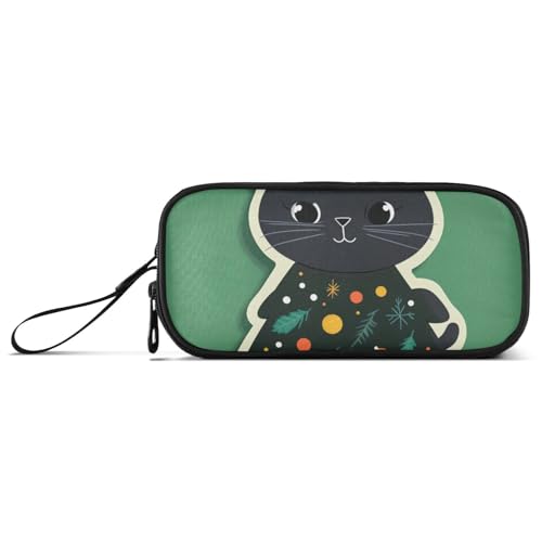 Cartoon-Federmäppchen mit Aufschrift "Merry Christmas Tree Cat", Nylon, hohe Kapazität, Federmäppchen für Schule, Schreibwaren, Tasche für adrette Schulkinder Cartoon-Federmäppchen mit Aufschrift "Merry Christmas Tree Cat", Nylon, hohe Kapazität, Federmäppchen für Schule, Schreibwaren, Tasche für adrette Schulkinder von Amooorous