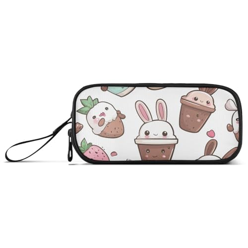 Cartoon-Federmäppchen mit niedlichem buntem Tier-Eis am Stiel, Nylon, großes Fassungsvermögen, Federmäppchen für Jungen, Schreibwaren-Organizer für College-Kinder von Amooorous