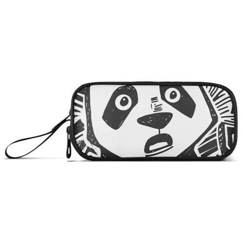 Cartoon-Federmäppchen mit süßem Panda-Motiv, Nylon, große Kapazität, Federmäppchen für Mädchen, Schreibwaren-Tasche für Grundschullehrer von Amooorous