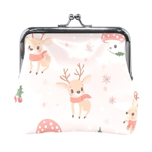 Cartoon-Geldbörse mit niedlichem braunem Weihnachts-Hirsch-Pilz, für Damen und Herren, Leder, praktischer Schmuck-Organizer für Männer, Frauen, Reisen Cartoon-Geldbörse mit niedlichem braunem Weihnachts-Hirsch-Pilz, für Damen und Herren, Leder, praktischer Schmuck-Organizer für Männer, Frauen, Reisen von Amooorous