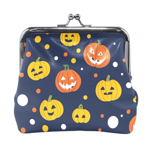 Cartoon-Geldbörse mit niedlichem gelbem Weihnachts-Kürbis, klein, Leder, einzigartige persönliche Gegenstände, Organizer für Männer und Frauen von Amooorous