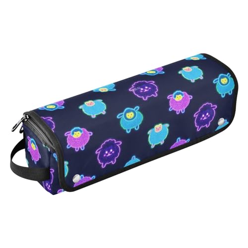 Cartoon-Haar-Werkzeug-Organizer mit niedlichem, buntem neonfarbenem fluoreszierendem Schaf, 2-in-1, mit hitzebeständiger Matte, großes Fassungsvermögen, Haar-Werkzeug-Organizer für Glätteisen von Amooorous