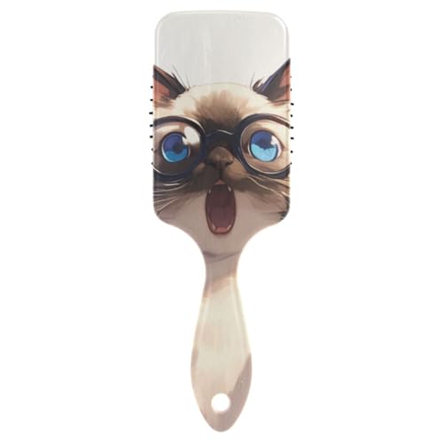 Cartoon-Haarbürste mit niedlicher Katze, antistatisch, für Herren, Kopfhautmassage für dünnes Haar, mit ergonomischem Griff, Cepillo para peinar Cartoon-Haarbürste mit niedlicher Katze, antistatisch, für Herren, Kopfhautmassage für dünnes Haar, mit ergonomischem Griff, Cepillo para peinar von Amooorous