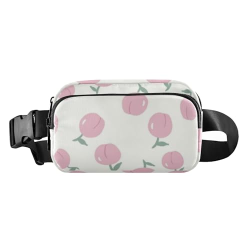 Cartoon-Hüfttasche mit süßem Pfirsich-Design, trendig, für Damen und Herren, Mehrzweck-Crossbody-Sporttasche mit verstellbarem Riemen für Reisen, Fitnessstudio, Arbeit, Cartoon-süßer von Amooorous
