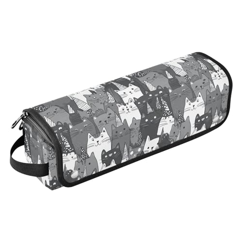 Cartoon-Katzenhaar-Werkzeug-Reisetasche mit hitzebeständiger Matte, abnehmbarer Haarstyling-Zubehör-Organizer für Glätteisen, Lockenstab und Haartrockner, tragbarer Organizer von Amooorous