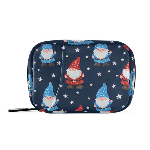 Cartoon-Pailletten, Frohe Weihnachten, Zwerge, Medikamententasche mit abnehmbaren Fächern, tragbarer Reise-Pillen-Organizer für Geldbörse von Amooorous