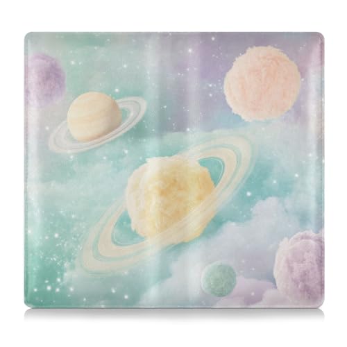 Cartoon-Plüsch-Planeten-Leder, Auto-Registrierungs- und Versicherungskartenhalter, Fahrzeug-Handschuhfach-Organizer für Dokumente, Karten, Führerschein von Amooorous