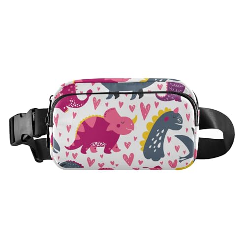 Cartoon-Umhängetasche mit süßem Pfirsich- und Grau-Dinosaurier-Motiv, trendige Umhängetasche für Männer und Frauen, kleine Schultertasche mit verstellbarem Gurt für Reisen, Fitnessstudio, Arbeit, von Amooorous