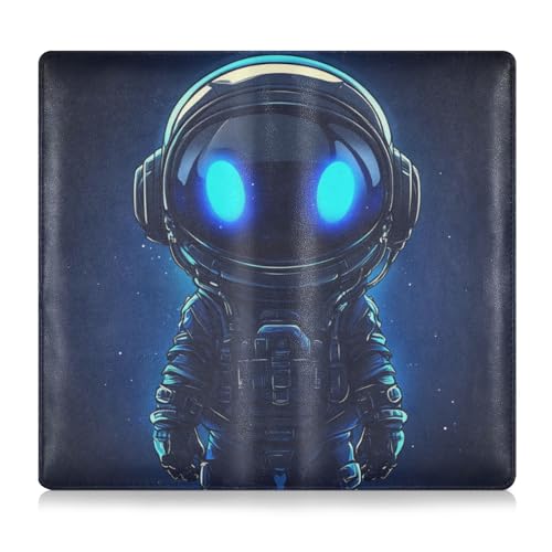 Cartoon-blauer Astronauten-Toursuit aus hochwertigem Leder, Auto-Registrierungs- und Versicherungskartenhalter, Auto-Handschuhfach-Organizer für wichtige Dokumente, Führerschein, Karten von Amooorous