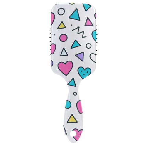 Cartoon geometrische Formen, freundliche Bürsten für schwarze Frauen, Kopfhautmassage für glattes Haar mit ergonomischem Griff, Cepillo para cabello rizado von Amooorous