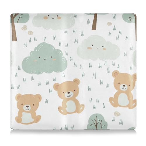 Cartoon-süßer brauner Bär, PU-Leder, Auto-Registrierungs- und Versicherungskartenhalter, Auto-Handschuhfach-Organizer für Karten, unverzichtbares Dokument, Führerschein von Amooorous