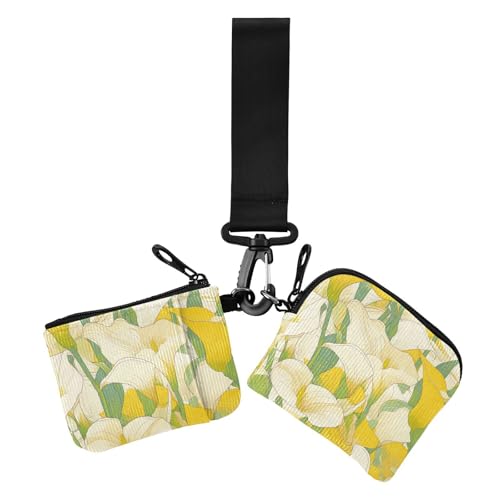 Chic Calla Lily Lemon Yellow Light Green Dual Coin Purse Credit Card Holder Wallet Mini Fashion Key Chain Wallet Change Purse with Zipper Pocket for Woman 2 Packs, Chic Calla-Lilie, Zitronengelb Chic Calla Lily Lemon Yellow Light Green Dual Coin Purse Credit Card Holder Wallet Mini Fashion Key Chain Wallet Change Purse with Zipper Pocket for Woman 2 Packs, Chic Calla-Lilie, Zitronengelb von Amooorous