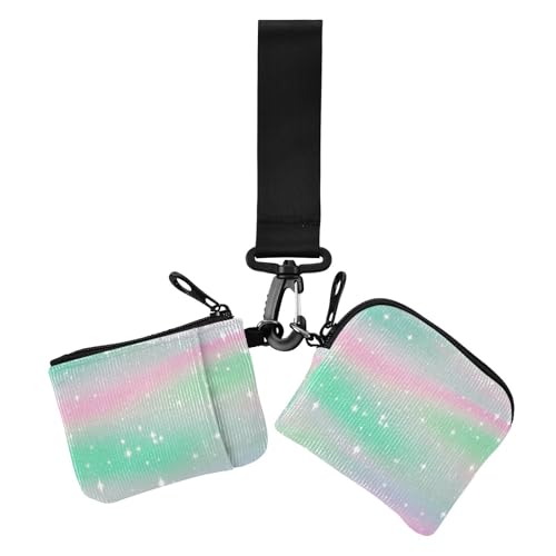 Childish Star Green Peach Gradient Damen Münztaschen Kartenhalter Kompakte Größe Handgelenktasche Schlüsselhalter mit Schlüsselanhänger für Frauen 2 Stück, Childish Star Green Peach Gradient, 1 size Childish Star Green Peach Gradient Damen Münztaschen Kartenhalter Kompakte Größe Handgelenktasche Schlüsselhalter mit Schlüsselanhänger für Frauen 2 Stück, Childish Star Green Peach Gradient, 1 size von Amooorous