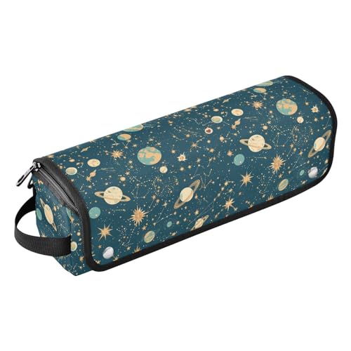 Constellation Vintage Valentinstag Blau Haarwerkzeug Reisetasche für Frauen mit hitzebeständigem Pad Tragetasche Flacher Lockenstab Wasserdicht Organizer für Glätteisen, Lockenstab Haar von Amooorous