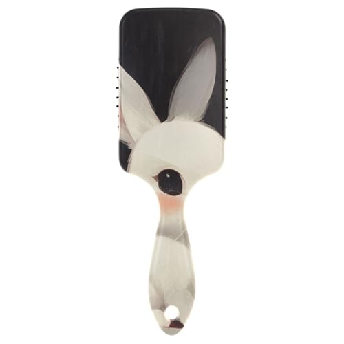 Cute Watercolor White Bunny glatte Haarbürste für Herren, Kopfhaut-Massagegerät für lockiges Haar mit ergonomischem Griff, cepillo para cabello Cute Watercolor White Bunny glatte Haarbürste für Herren, Kopfhaut-Massagegerät für lockiges Haar mit ergonomischem Griff, cepillo para cabello von Amooorous