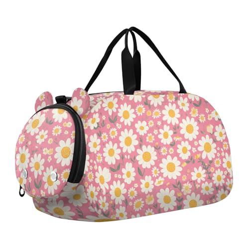Daisy Magenta, Kinder-Sporttasche mit Schuhfach, multifunktional, für Reisen, Sport, Duffel, Weekender Daisy Magenta, Kinder-Sporttasche mit Schuhfach, multifunktional, für Reisen, Sport, Duffel, Weekender von Amooorous