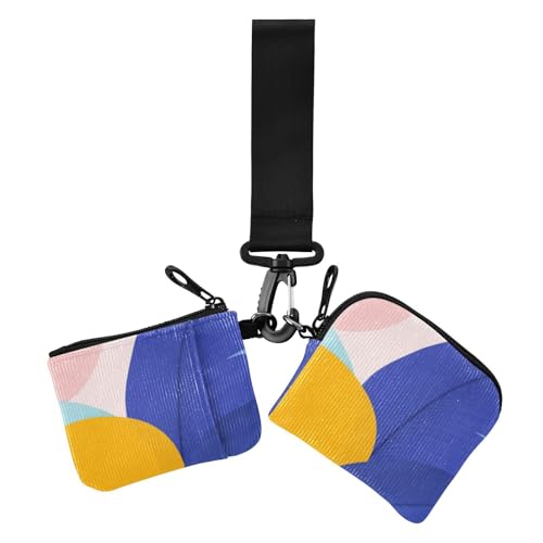 Damen-Geldbörse mit buntem einfachem Muster, Kartenetui, dünn, flach, Geldbörse mit Handgelenkschlaufe, 2 Packungen, Buntes schlichtes Muster, 1 size, Casual von Amooorous