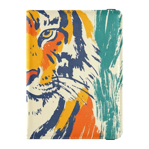 Doodle Art Tigers Leder-Reisebrieftasche, Reisepasshülle, Reisepasshülle, wasserdicht, für Damen, Doodle Art Tigers, 1 size von Amooorous