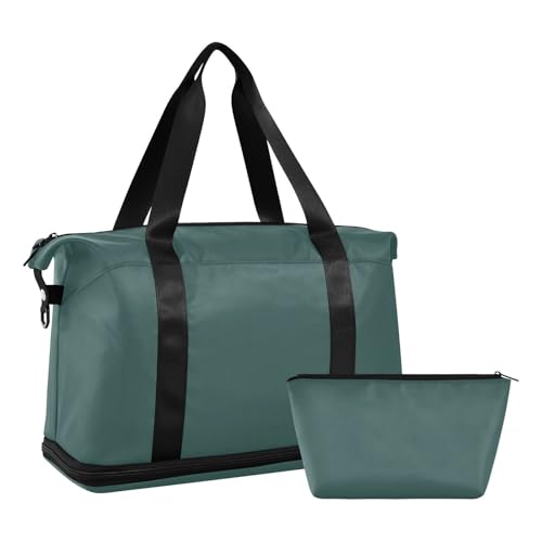 Dunkel Schiefer Grau Uni Reine glatte Reisetasche Turnbeutel Wochenendtasche mit Kosmetiktasche für Reisen 2er Set, Dunkel Schiefer Grau Uni Farbe Rein glatt, 1 Size, Dunkler Schiefer grau unifarben Dunkel Schiefer Grau Uni Reine glatte Reisetasche Turnbeutel Wochenendtasche mit Kosmetiktasche für Reisen 2er Set, Dunkel Schiefer Grau Uni Farbe Rein glatt, 1 Size, Dunkler Schiefer grau unifarben von Amooorous