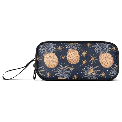 Dunkelblaues Federmäppchen mit glitzernder Ananas-Ananas-Optik für Teenager, hohe Kapazität, Federmäppchen für Mädchen, Schule, Schreibwaren für Büromann von Amooorous