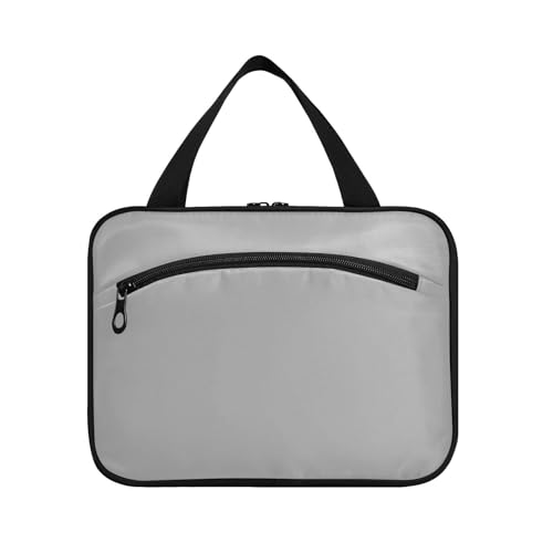 Dunkelgrau Dunkelgrau Einfarbig Hängende Reisetasche für Herren mit Haken, Designer-Multifunktionstasche mit Reißverschluss für Damen, Reisen, Reisen, Größe L von Amooorous