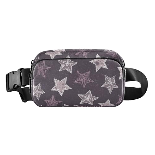 Dunkelgraue Designer-Umhängetasche, stilvolle Umhängetasche für Damen und Herren, kleine Gürteltasche mit verstellbarem Riemen für Workout, Laufen, Wandern, dunkelgrauer Designer-Stern, Einheitsgröße, von Amooorous