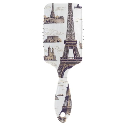 Eiffelturm-Handzeichnungsfreundliche Bürste für Männer, Kopfmassagegerät für Haarausfall, mit ergonomischem Griff, Cepillo para cabello rizado von Amooorous