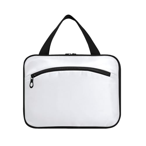Einzigartige weiße einfarbige Kosmetiktasche zum Aufhängen, mit Haken, Designer-süße Taschen für Männer und Frauen, Reisen, Bolsas de Maquillaje para Mujer L von Amooorous