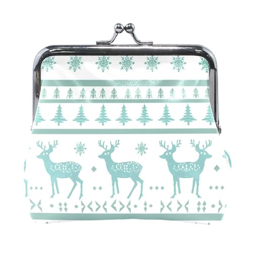 Elch Schneeflocken Weihnachten Stil Damen Leder Münzgeldbörsen Beutel Niedlich Persönliche Gegenstände Organizer für Frauen von Amooorous