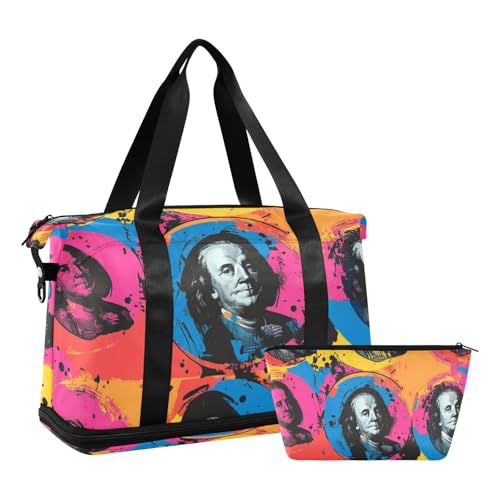 European Men Of Colour Duffel Bag Weekend Bag with Kulturtasche für Yoga 2-teiliges Set, Europäische Herren der Farbe, 1 size von Amooorous