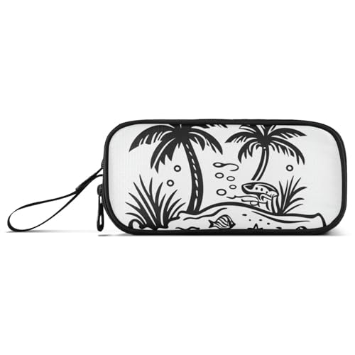 Exotic Ocean Palme Nylon Big Pencil Bags High Capacity Pencil Case for Teen Girls Stationery Bag for College Teacher von Amooorous