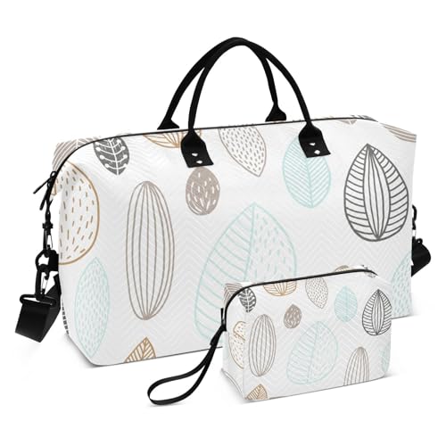 Farbenfrohes durchbrochenes Design mit Blättern, persönliche Gegenstände, Reisetasche, Tragetasche und Gepäck, große Sporttasche mit Kulturbeutel für Trekking, wasserdicht, Buntes durchbrochenes von Amooorous