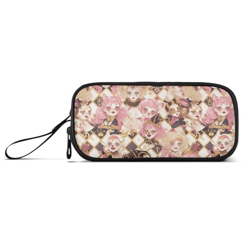 Federmäppchen, Cartoon-Puppe, Nylon, hohe Kapazität, Schlitz, Schreibwaren für elementare Teenager, Rotgold von Amooorous