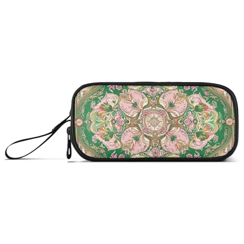 Federmäppchen aus Nylon im Nahen Osten, Pfirsichfarben und Grün, großes Fassungsvermögen, Federmäppchen für Jungen, Schreibwaren-Organizer für Mittelschüler von Amooorous