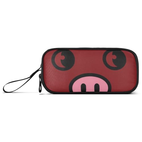 Federmäppchen aus Nylon mit Schweinchen, hohe Kapazität, Federmäppchen für Teenager, Mädchen, Schule, Schreibwaren für College-Lehrer von Amooorous