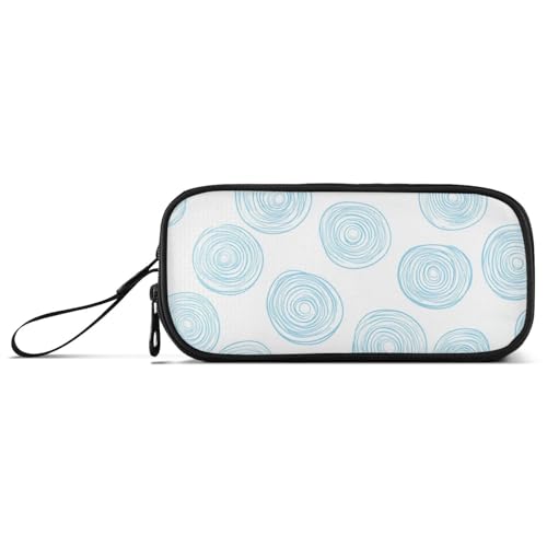 Federmäppchen aus Nylon mit niedlichem Cartoon-Motiv, für Teenager, große Kapazität, Reißverschluss, Schreibwaren-Tasche für Schule und Jungen, Blau von Amooorous