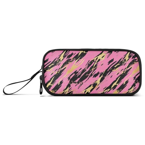 Federmäppchen aus Nylon mit unregelmäßiger Maserung für Jungen, große Kapazität, Federmäppchen für College, Schreibwaren-Tasche für adrette Schulfrauen, Roségold von Amooorous