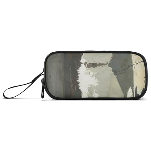 Federmäppchen für Jungen, Cartoon-Motiv, niedlich, weiß, Nylon, große Kapazität, Federmäppchen für Kinder, Schreibwaren-Organizer für High School Jungen von Amooorous