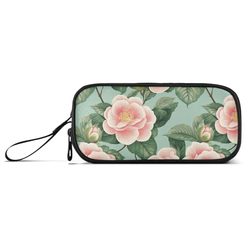 Federmäppchen für Jungen, Motiv: Frühlingsblumen, Rose, Nylon, großes Fassungsvermögen, Federmäppchen mit Reißverschluss, Schreibwaren-Tasche für elementare Männer von Amooorous